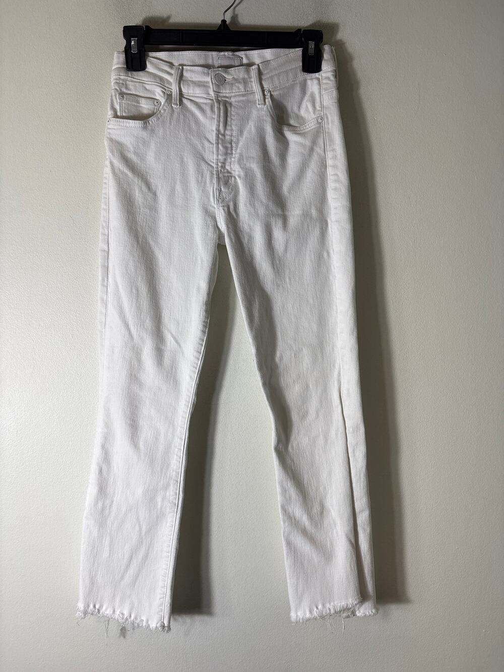 Mother White The Insider Crop Step Fray Denim Jeans Sz 27